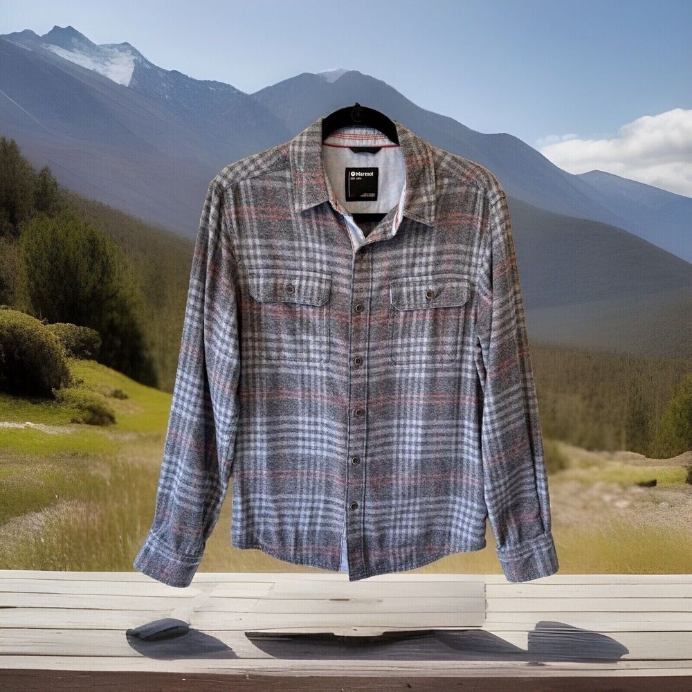 Marmot Shirt Mens Small Multi Color Plaid Flannel Long‎ Sleeve Casual Outdoor